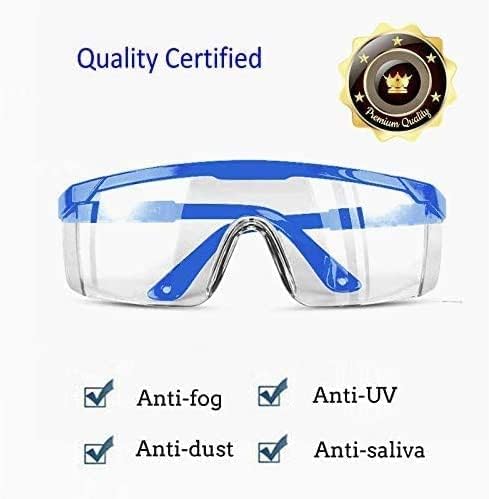 Safety Glasses,MOZEEDA Clear Safety Goggles Eye Protection Adjustable Temples, Anti-fog Lightweight Protective Glasses Eyewear Wide-Vision for Lab