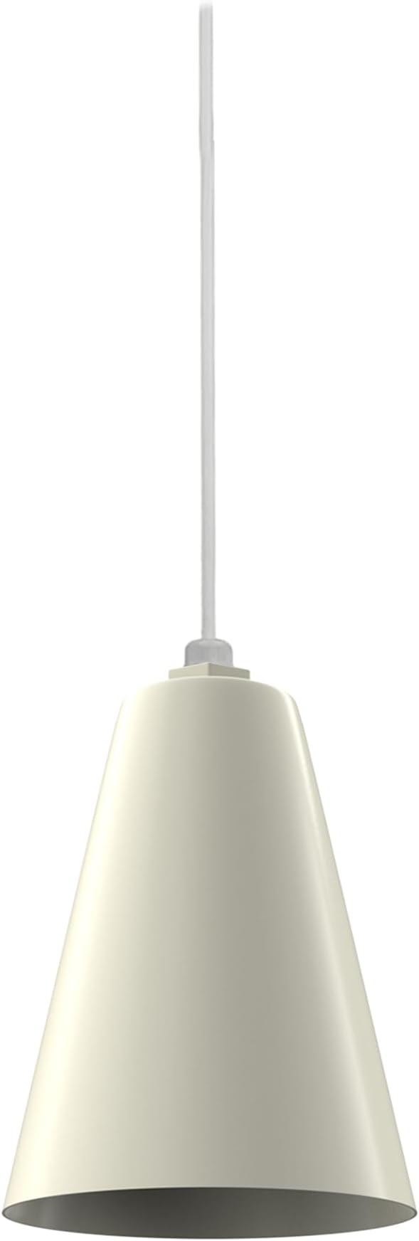 Steel Lighting Co. Laurel Pendant Light | Ceiling Mounted | 8.5 inch Cone Shade | Modern Contemporary Farmhouse Style Made in America | White Cord | Cream Exterior/Cream Interior