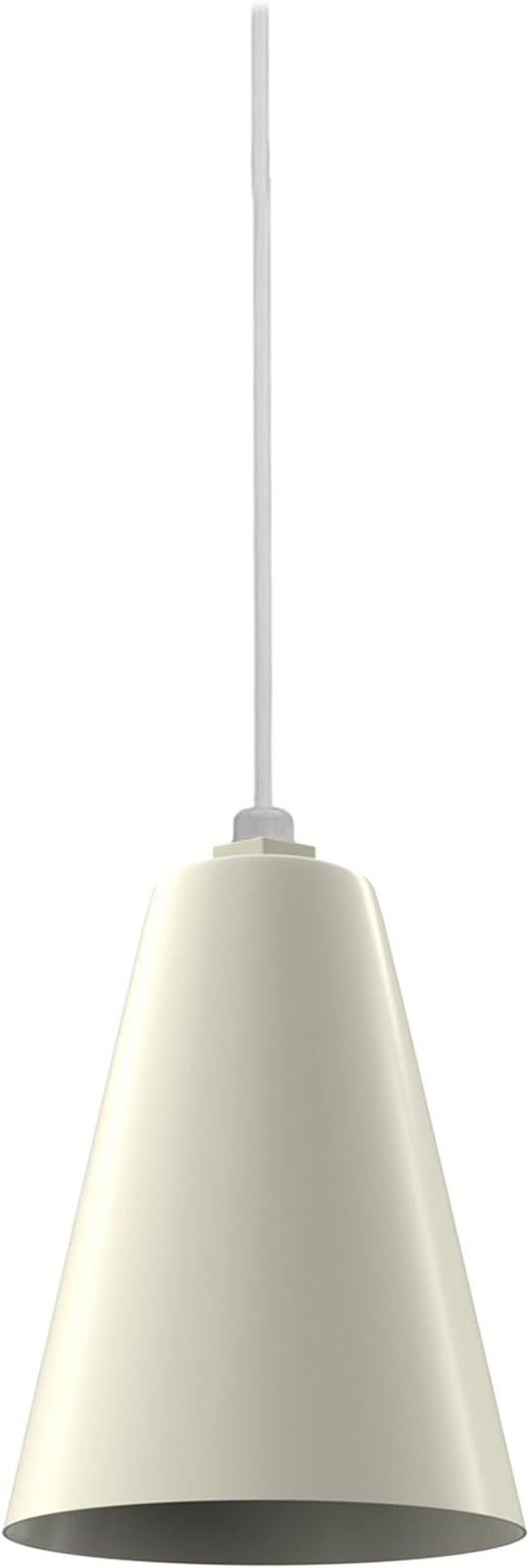Steel Lighting Co. Laurel Pendant Light | Ceiling Mounted | 8.5 inch Cone Shade | Modern Contemporary Farmhouse Style Made in America | White Cord | Cream Exterior/Cream Interior