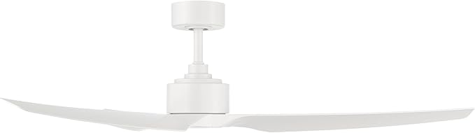 WAC Smart Fans Stella Indoor and Outdoor 3-Blade Smart Home Ceiling Fan 60in Matte White with Remote Control works with Alexa and iOS or Android App (NO LED LIGHT KIT)
