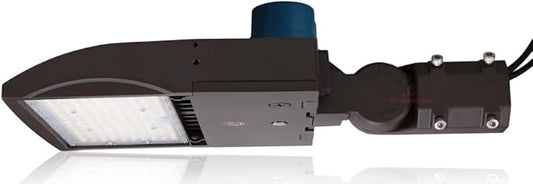 High Voltage 277-480V - 150 Watt LED NextGen III Parking Lot Lights - 21,000 Lumen - 5000K - Slip Fit Mount - Brown - Photocell and Bypass Cap Included