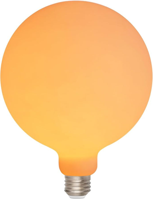 ONEWISH G150 Globe LED Bulb Matte White, E26 Glass LED Filament Light Bulb, Warm Sunset Decorative Design for Kitchen Island, Café, Ceiling Hanging Light Fixture, Modern Home Improvement-φ150mm(6")