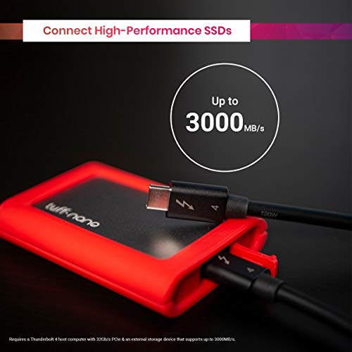 CalDigit Thunderbolt 4 Cable - 40Gbps 100W Power Delivery, Compatible with Thunderbolt 3 & USB Type C, MacBook Pro, iMac, iPhone 15 Max, Black (2 Meter 6.56 Feet, Active Thunderbolt 4 / USB 4 Cable)