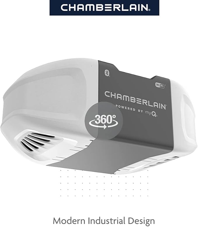 CHAMBERLAIN B2401 Smart Quiet Belt Drive Garage Door Opener, Gray
