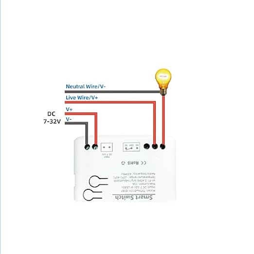 Tuya app 1 Channel WiFi Temperature Sensor Relay Switch,Dry Contac Compatible with Alexa Google Home