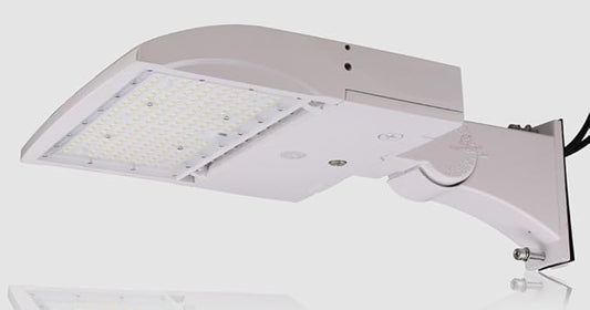 RuggedGrade 150 Watt LED NextGen III Parking Lot Lights - 21,000 Lumen - 5000K - Direct Arm Mount - Without photocell - White Housing
