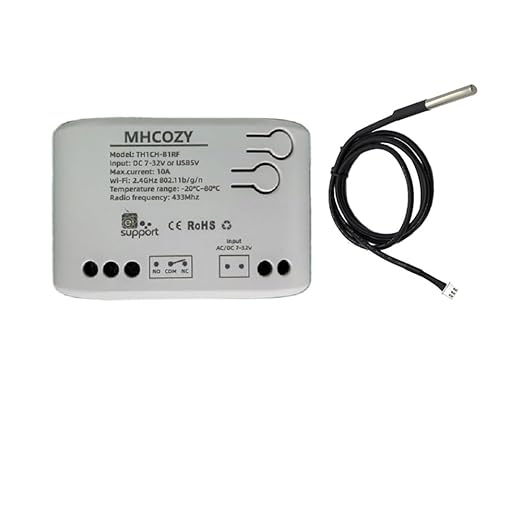 WiFi Wireless Temperature Controller,ewelink app Remote Dry Contact Smart Relay,Compatible with Alexa Google Assistant