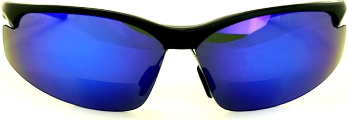 V.W.E. Bifocal High Performance Protective Safety Glasses Light Mirror Tint Bifocal - Reader - Sunglasses (Blue Mirror, 2.25)