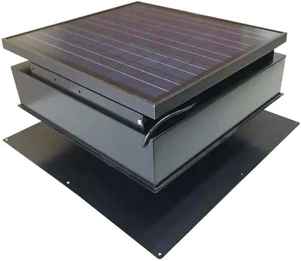 Remington Solar 30 Watt Roof Mount Solar Attic Fan, Grey