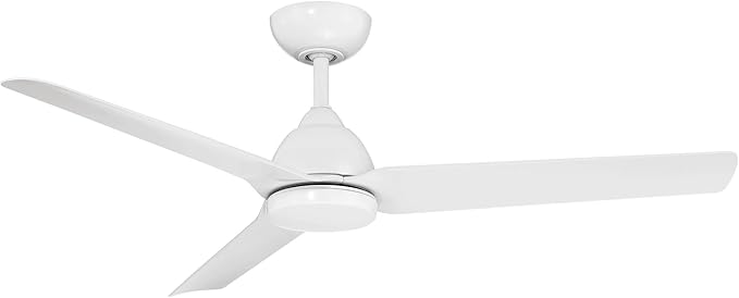 Mocha Indoor/Outdoor 3-Blade Smart Compatible Ceiling Fan 54in Matte White with Remote Control and Wall Cradle. Works with iOS/Android, Alexa, Google Assistant, Samsung SmartThings, and Ecobee.