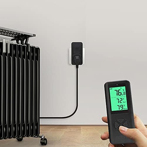 DIGITEN Wireless Thermostat Plug-in Temperature Controller Outlet Remote Control Built in Temp Sensor Thermometer Heating Cooling Mode for Fan Heater Greenhouse Home Brew Reptile, Black
