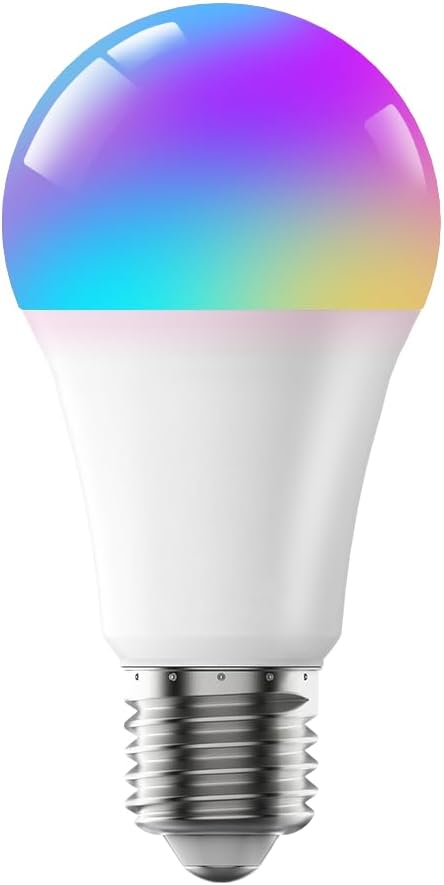 Smart Light Bulbs,Full Color Changing Dimmable LED Bulb,Compatible with Alexa and Google Assistant,UL FCC Certified,2.4GHz WiFi+Bluetooth LED Light Bulbs, Music Sync Smart Home Lighting (1)