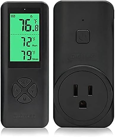 DIGITEN Temperature Controller Wireless Thermostat Outlet Greenhouse Thermostat Wine Cooler Plug-in Temperature Controller Reptile Temperature Control Outlet Remote Control Tempreature Build-in Sensor