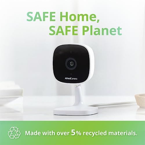 AlfredCam Indoor WiFi Security Camera, FullHD 1080P, 2.4G/WiFi, Continuous Recording, Motion Detection, Night Vision, Baby Monitor/Pet/Nanny Cam, App Powered (70M+ downloads)