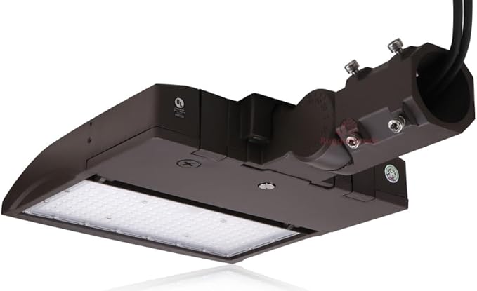 High Voltage 277-480V - 150 Watt LED NextGen III Parking Lot Lights - 21,000 Lumen - 5000K - Slip Fit Mount - Brown - Photocell and Bypass Cap Included