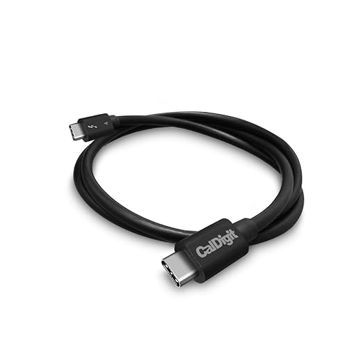 CalDigit Thunderbolt 4 Cable - 40Gbps 100W Power Delivery, Compatible with Thunderbolt 3 & USB Type C, MacBook Pro, iMac, iPhone 15 Max, Black (0.8 Meter 2.62 Feet, Thunderbolt 4 / USB 4 Cable)