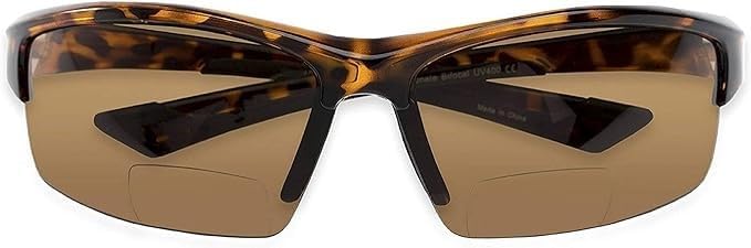 Calabria Sport 202BF Bifocal Reading Safety Glasses Readers Men Women Anti Fog Wrap Around Tinted UV Protection Semi-Rimless