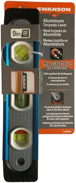 Swanson Tool Co TL009M 9-Inch Magnetic Shock-Resistant Short Torpedo Level