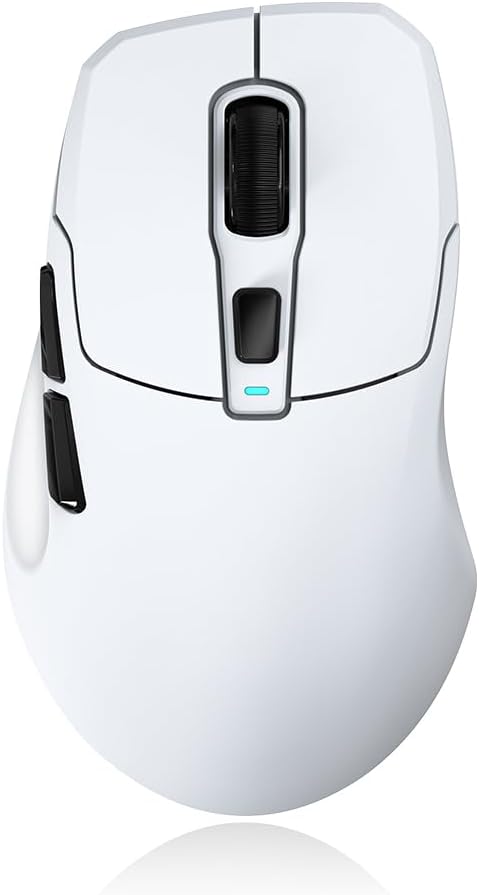 Wireless Gaming Mouse, 24000 DPI, 1K Polling Rate, Tri-Mode 2.4GHz/USB-C/Bluetooth Ergonomic Mouse， Web-Driven, 120 Hours Battery Life, Rechargeable Gaming Mice for PC/Mac/Tablet/Xbox, White