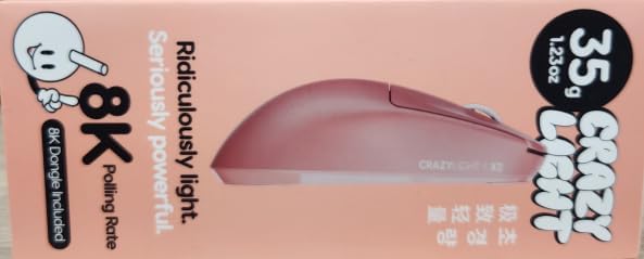 Pulsar Gaming Gears X2 Crazylight Wireless Gaming Mouse, Ultra Lightweight 1.23 oz (35g), Optical Switch, 32000 DPI, 750 IPS, XS-1 Sensor, 8k Compatible (Sunset Haze)