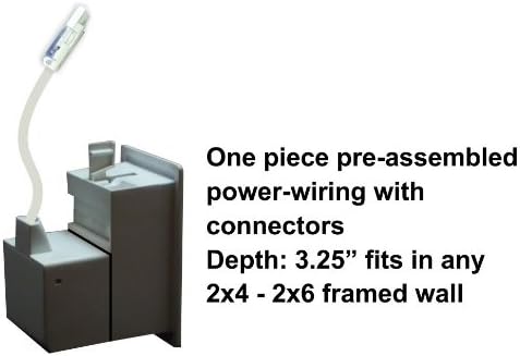 ONE-CK Single Outlet TV Cord Hider for Wall Mounted TVs - Recessed In-Wall Cable hider System for Power & Low Voltage - Matches Existing Outlets - Hide Wires With this Easy DIY Install Kit