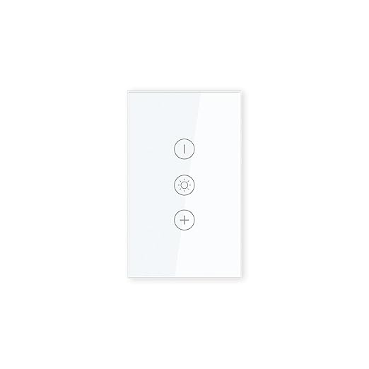 Smart Dimmer Switch Need Neutral Wire No Hub Required,2.4GHz Wi-Fi Light Switch APP Control Work with Tuya and Smart Life,FCC Certified,Smart Home 110/220VAC,White Dimmer