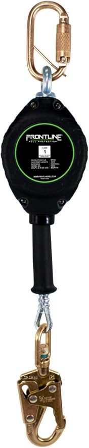 Frontline RPG20' Cable SRL with Steel Snap Hook End | 3/16" Galvanized Steel Cable | Lightweight, Durable | Swivel Anchorage Eye | 310 lbs Capacity | ANSI & OSHA Compliant