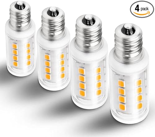 E12 LED Candelabra Base Night Light Bulb 1 Watt Equivalent 10W 15W, AC120V 150lm 2700K Warm White C7 E12 Small Bulbs for Salt Lamp Appliance Bulb Decorative String Lights, Non-dimmable, 4 Pack