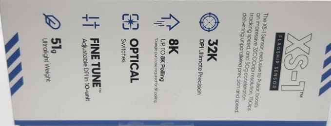 Pulsar Gaming Gears X2H v3 Wireless Gaming Mouse, Ultra Lightweight 1.87 oz (53g), Symmetrical, Optical Switch, 32000 DPI, 750 IPS, XS-1 Sensor, 8k Compatible (Mini, Black)