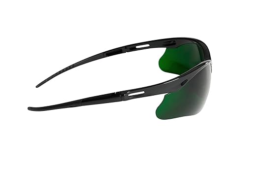 Jackson Safety 50010 Lightweight, Ultra-Strong, SG Safety Glasses, Soft Touch Temples, Flexible Nose Piece, Anti-Scratch Coating, Infrared and UV Protection, Shade 5 IR Lens, Black Frame (Pack of 12)