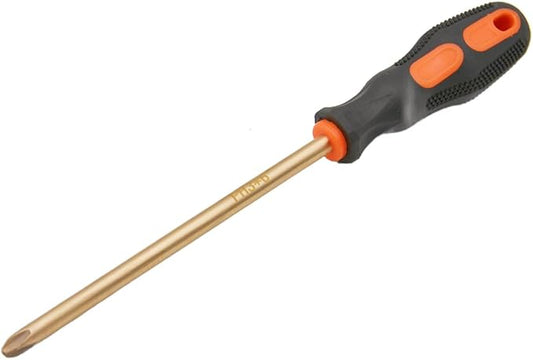 Non-Sparking PH3 Phillips #3 Screwdriver,Beryllium Bronze Copper Non Spark, 6 Inch (150mm) Working Length, 10-1/2 inch Total Length, Spark Free Safety, non-magnetic, corrosion-resistant