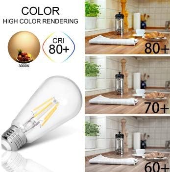 LED Edison Bulb 4W,Antique 40W Vintage Edison Bulb,E26 Light Bulb Non Dimmable Led Bulb 450 Lumens 4000K Daylight White,Pack of 6