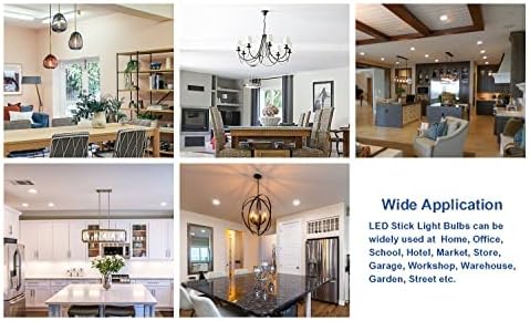 Jolux LED Stick Light Bulbs, Enclosed Fixture Rated, 60W Equivalent, 3000K Warm White,800 Lumen,Medium Screw Base E26 led Bulbs,Non-Dimmable,12 Count (Pack of 1)…