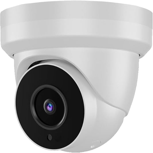 8MP 4K IP PoE Turret Camera Outdoor, H.265 PoE IP Security Dome Camera with 80ft Night Vision, 2.8mm Lens, 105° Wide Angle, Built-in Mic, WDR, Compatible with Third-Party NVRs and Software