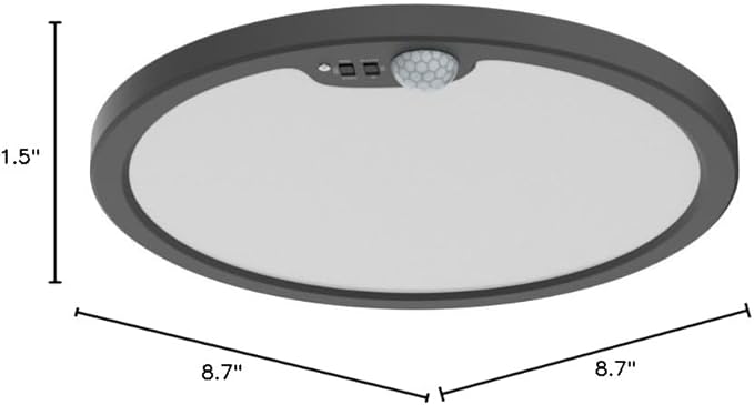 BLNAN Motion Sensor Ceiling Light Wired, 8.7 Inch 3000K 4000K 5000K Selectable Motion Activated LED Flush Mount Light Fixture with Timer for Walk-in Closet Laundry Hallway Stair, Black Frame