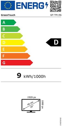 GreenTouch 15.6 Inch Open-Frame Touchscreen LCD Monitor - Capacitive PCAP Touch -1920x1080-16:9-Black and Silver Bezel