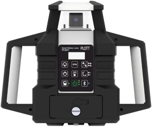Plott PRL900HT-GK Dual Slope Rotary Laser Level, 2000ft Range, Green Beam, Bluetooth App Control, Self-Leveling 6°, 20hr Battery Life
