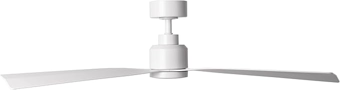 WAC Smart Fans Clean Indoor and Outdoor 3-Blade Smart Home Ceiling Fan 52in Matte White with Remote Control works with Alexa and iOS or Android App