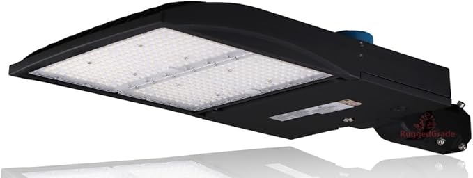 RuggedGrade 300 Watt - NextGen IV Series LED Shoebox Lights with Photocell - 45,000 Lumen - Color Selectable 30K/40K/50K - Slip Fit Mount - Brown