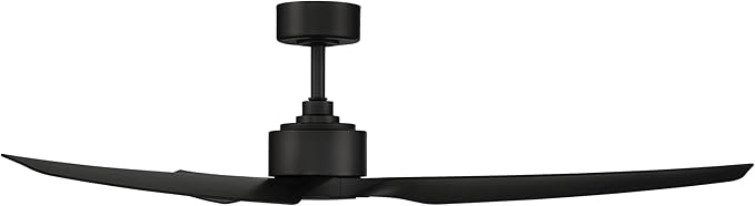 WAC Smart Fans Stella Indoor and Outdoor 3-Blade Smart Home Ceiling Fan 60in Matte Black with Remote Control works with Alexa and iOS or Android App (NO LED LIGHT KIT)