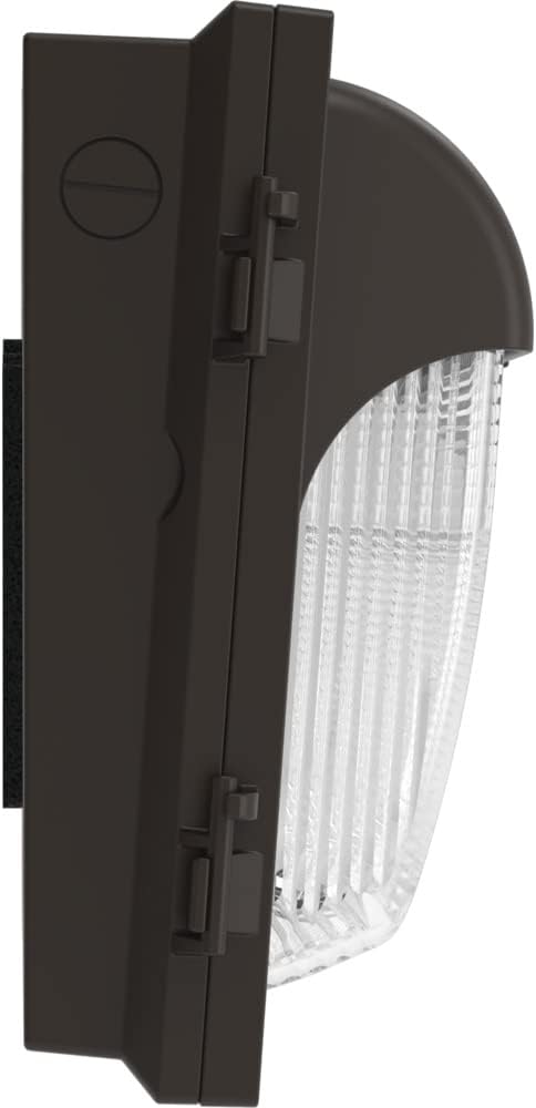 Lithonia Lighting 13" LED Wall Pack Outdoor Light Fixture, Building Wall Light, Adjustable Lumens, 5000K Daylight, MVOLT 120-277V, IP65, Glass Lens, Bronze (TWX2 LED ALO 50K MVOLT DDBTXD)