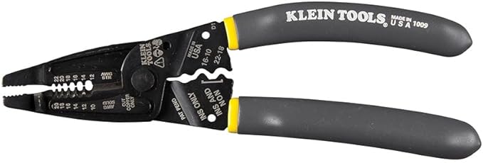 Klein Tools 1009 Multi Tool, Wire Stripper / Crimper / Wire Cutter, Made in USA, Long-Nose Multi-Purpose Electrician Tool