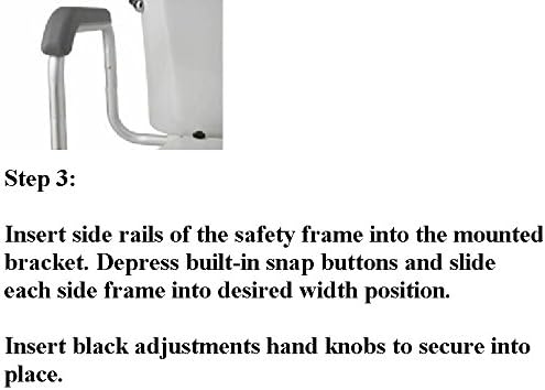 HEALTHLINE Toilet Safety Frame Rails Adjustable, Bathroom Grab Bar Toilet Frame Safety Rails with Padded Handrails, Toilet Support Rails for Seniors, Disabled, Elderly, Bariatric Toilet Rails 300 Lbs