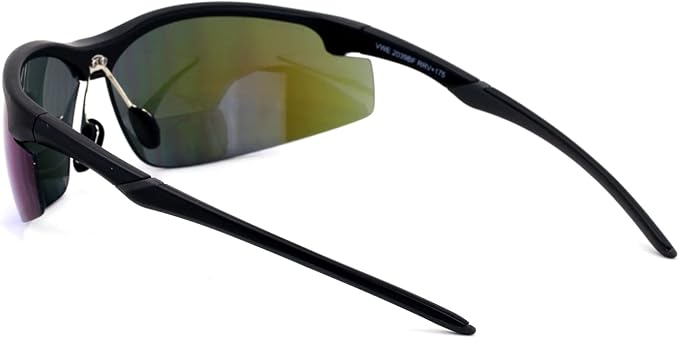 V.W.E. Bifocal High Performance Protective Safety Glasses Light Mirror Tint Bifocal - Reader - Sunglasses (Blue Mirror, 2.25)