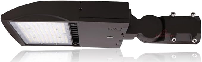 High Voltage 277-480V - 150 Watt LED NextGen III Parking Lot Lights - 21,000 Lumen - 5000K - Slip Fit Mount - Brown - Photocell and Bypass Cap Included