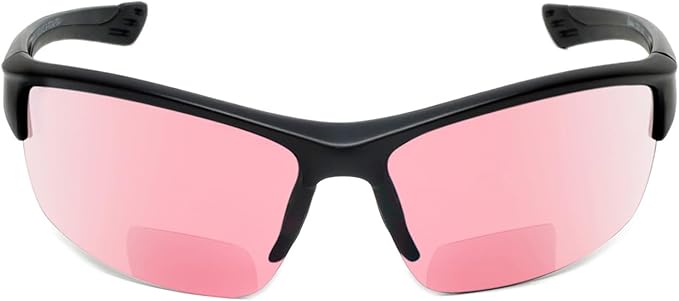 Calabria Sport 202BF Bifocal Reading Safety Glasses Readers Men Women Anti Fog Wrap Around Tinted UV Protection Semi-Rimless