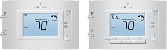 Emerson 1F83C-11NP Non-Programmable and 1F83H-21PR Programmable Thermostats Bundle (2 Units)