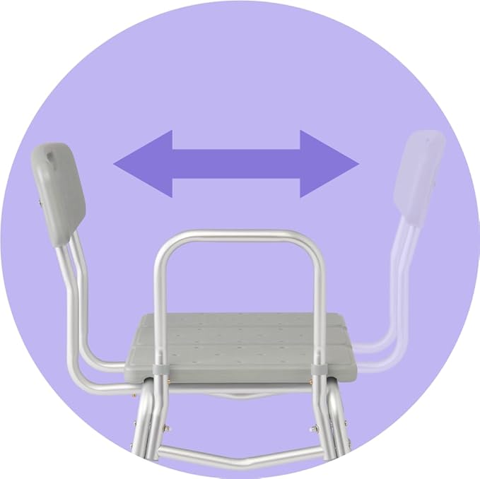 Medline Transfer Bench for Bathtubs and Showers, Adjustable Shower Bench and Bath Seat For Seniors and adults, Slip-resistant Feet, Heavy-Duty 400 lb. Weight Capacity, Tool-Free Assembly