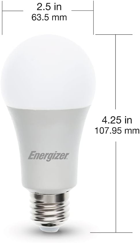 Energizer Connect Smart A19 LED Warm White Light Bulb with Voice Control and Remote Access Through Your Smartphone | Compatible with Alexa and Google Assistant, 4 Pack