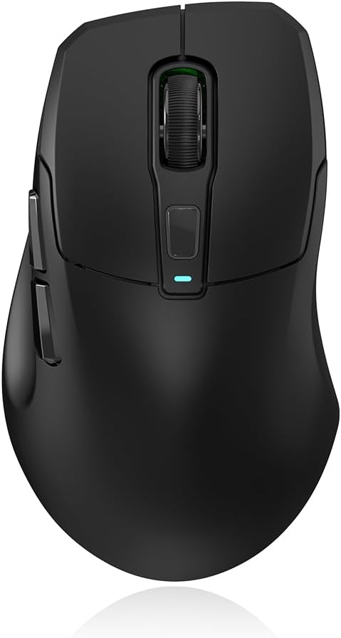 Wireless Gaming Mouse, 24000 DPI, 1K Polling Rate, Tri-Mode 2.4GHz/USB-C/Bluetooth Ergonomic Mouse， Web-Driven, 120 Hours Battery Life, Rechargeable Gaming Mice for PC/Mac/Tablet/Xbox, Black